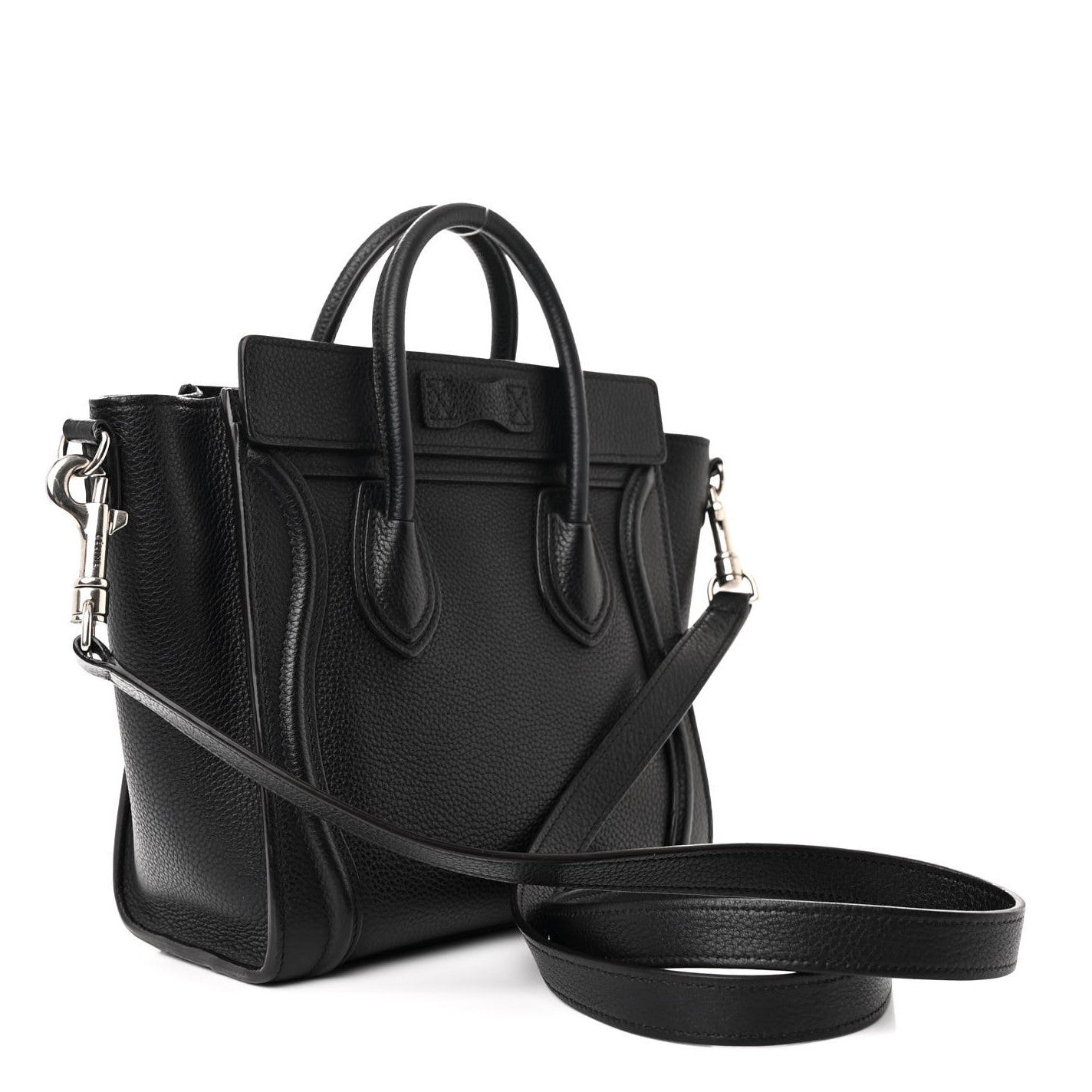 Drummed Calfskin Nano Luggage Black