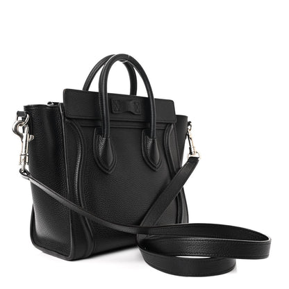 Celine Drummed Calfskin Nano Luggage Black 3 of 13