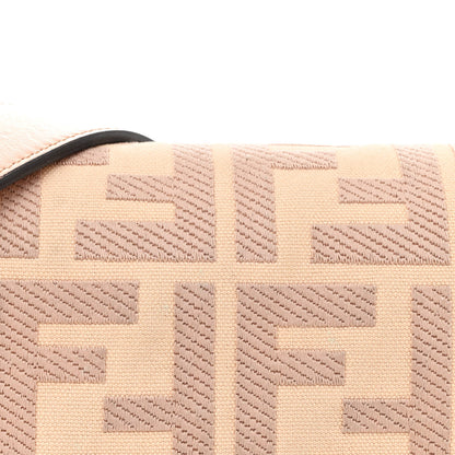 Fendi Canvas Vitello King Extra Strap FF Embroidered Baguette Baby Pink 9 of 12