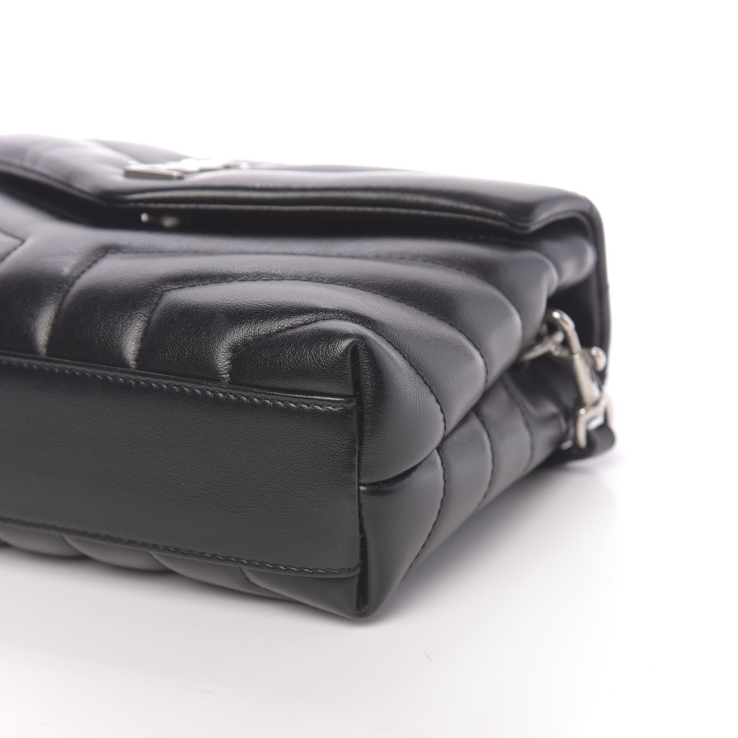 Saint Laurent Calfskin Y Quilted Monogram Toy Loulou Crossbody Bag Black 8 of 10