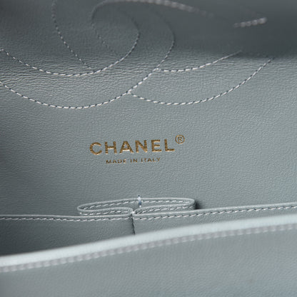 Chanel Iridescent Caviar Quilted Jumbo Double Flap Light Blue 8 of 10