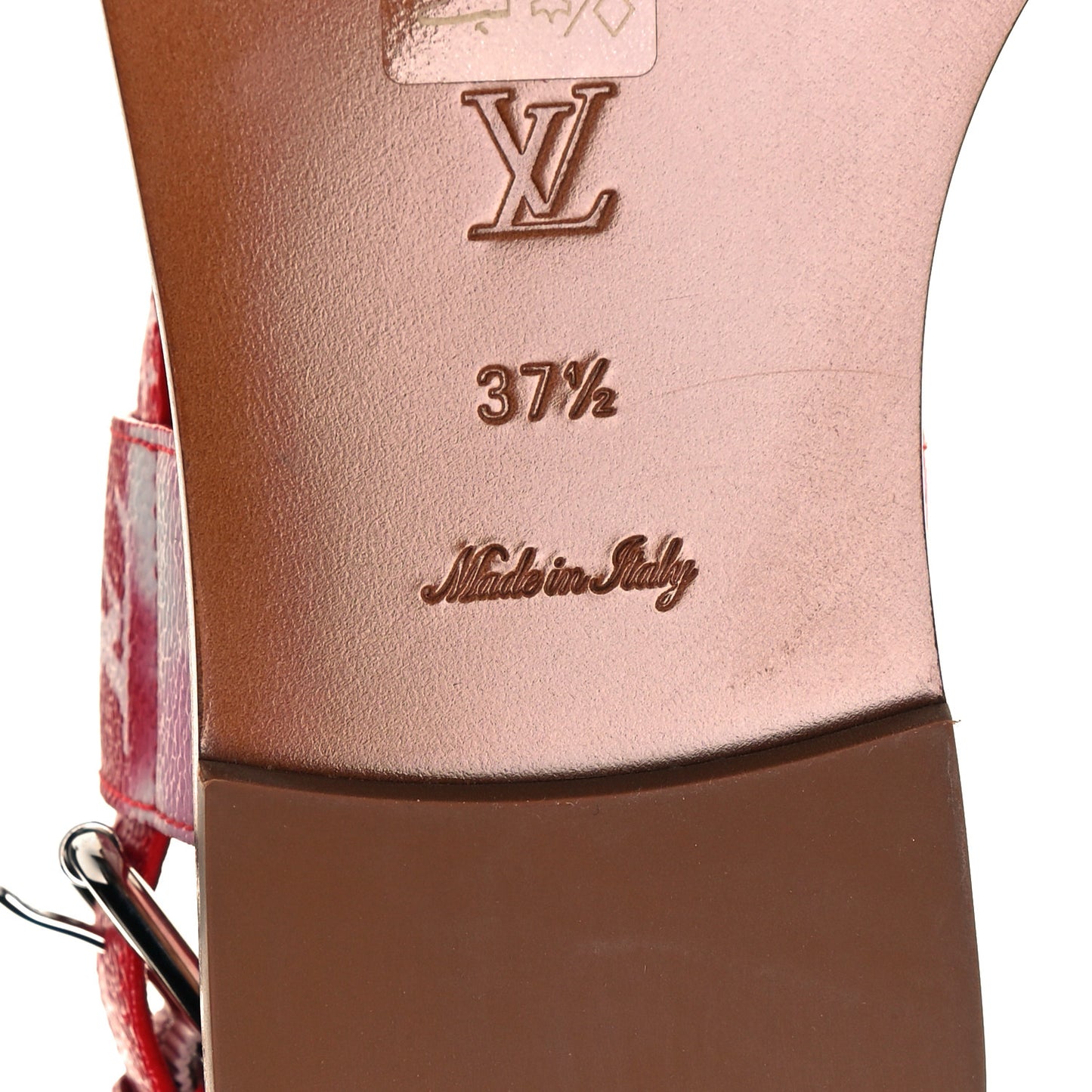 Monogram Escale Palma Flat Sandals 37.5 Rouge