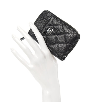 Chanel Caviar Quilted Zip Card Holder Black 5 of 16