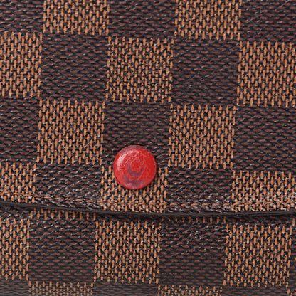 Louis Vuitton Damier Ebene Emilie Wallet Red 7 of 13