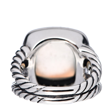 David Yurman Sterling Silver Diamond Moon Quartz 14mm Albion Ring 54 6.75 4 of 5