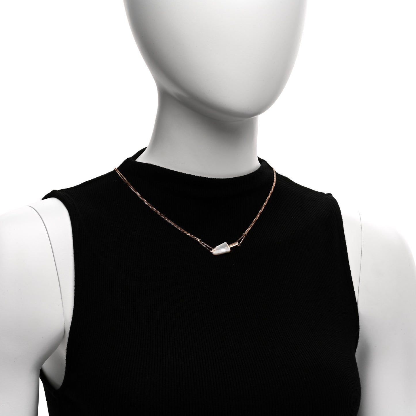 18K Rose Gold Diamond Mother of Pearl Gelati Necklace