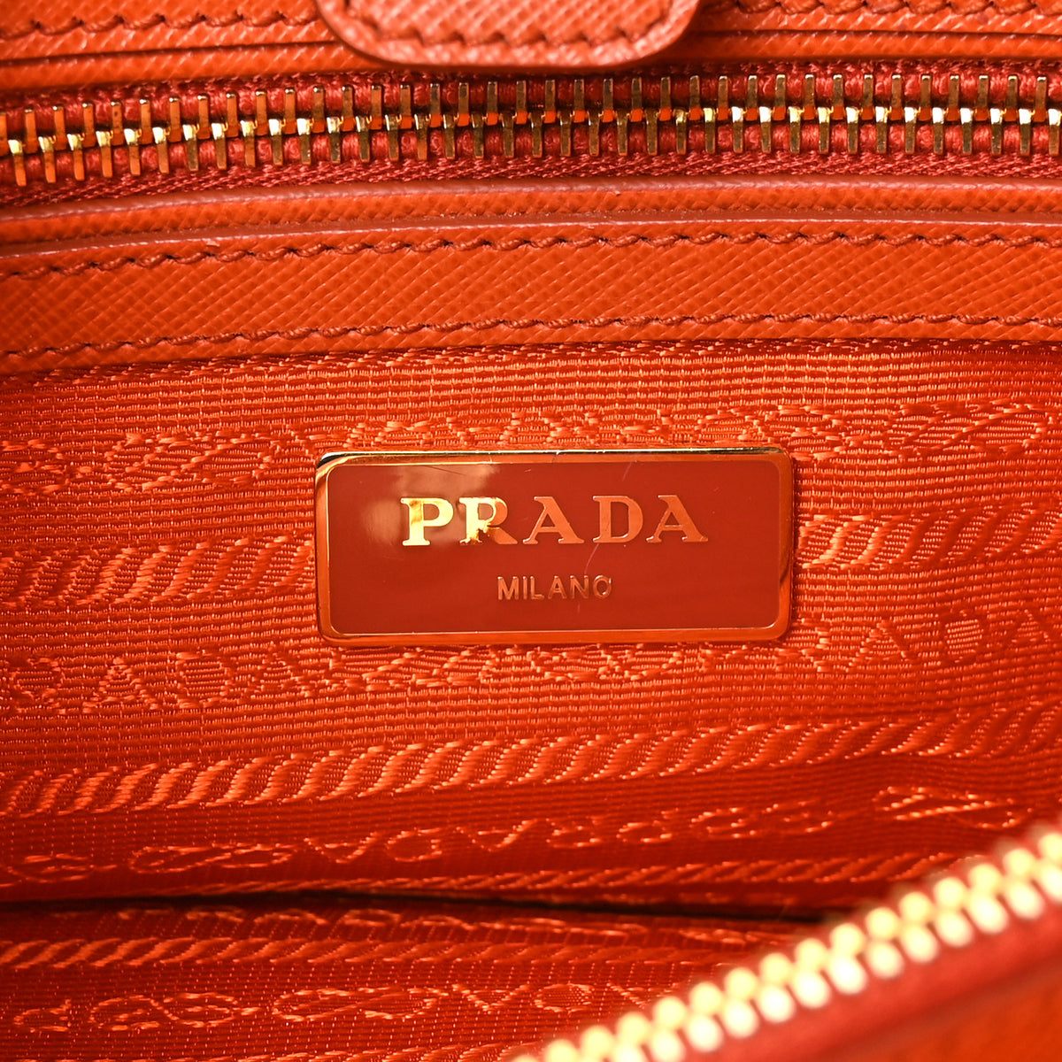 Prada Saffiano Lux Medium Tote Papaya 6 of 9
