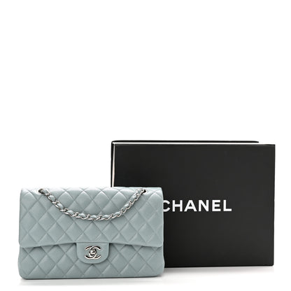 Chanel Caviar Quilted Medium Double Flap Light Blue 11 of 11