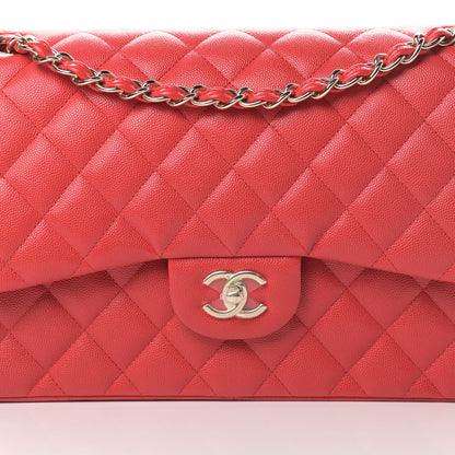 Chanel Caviar Quilted Jumbo Double Flap Red 8 of 12