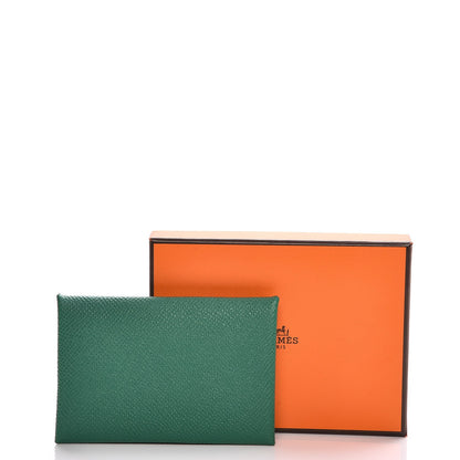 Hermes Epsom Calvi Card Case Vert Vertigo 7 of 8
