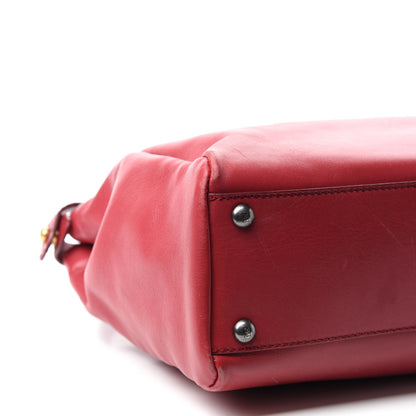 Fendi Vitello Suede Medium Peekaboo Iconic Satchel Rubino Peonia 7 of 18