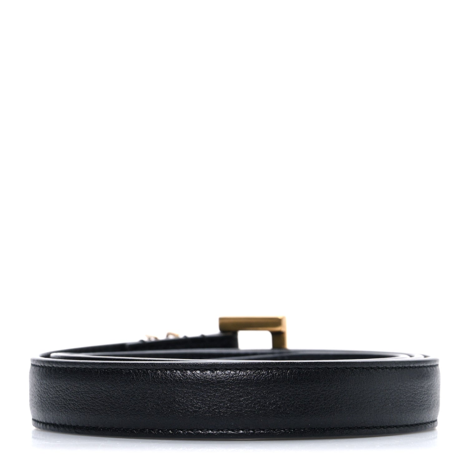 Saint Laurent Smooth Calfskin Monogram Square Buckle Belt 85 34 Black 2 of 6