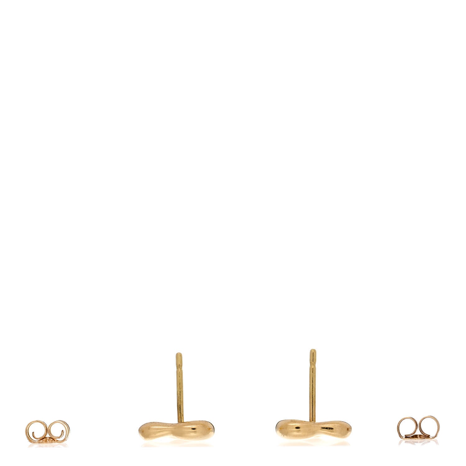 Tiffany 18K Yellow Gold 10mm Elsa Peretti Full Heart Earrings 3 of 4