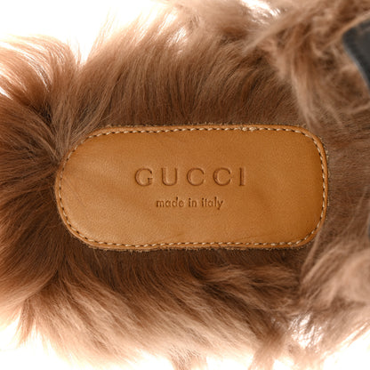 Gucci Calfskin Fur Womens Princetown Slippers 37 Black 7 of 8