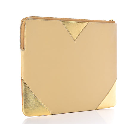 Celine Metallic Lambskin Bi-Color Coeur Ipad Clutch Gold 3 of 10