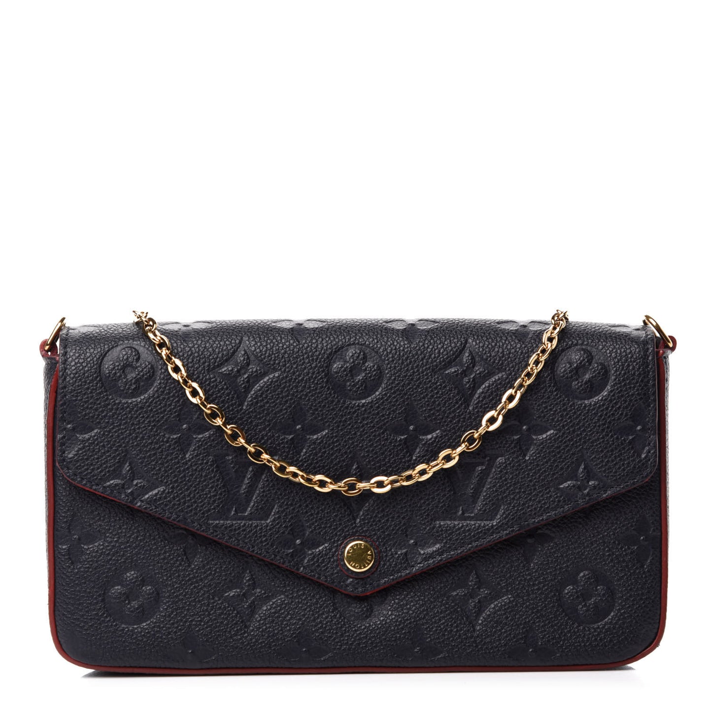 Empreinte Pochette Felicie Chain Wallet Marine Rouge