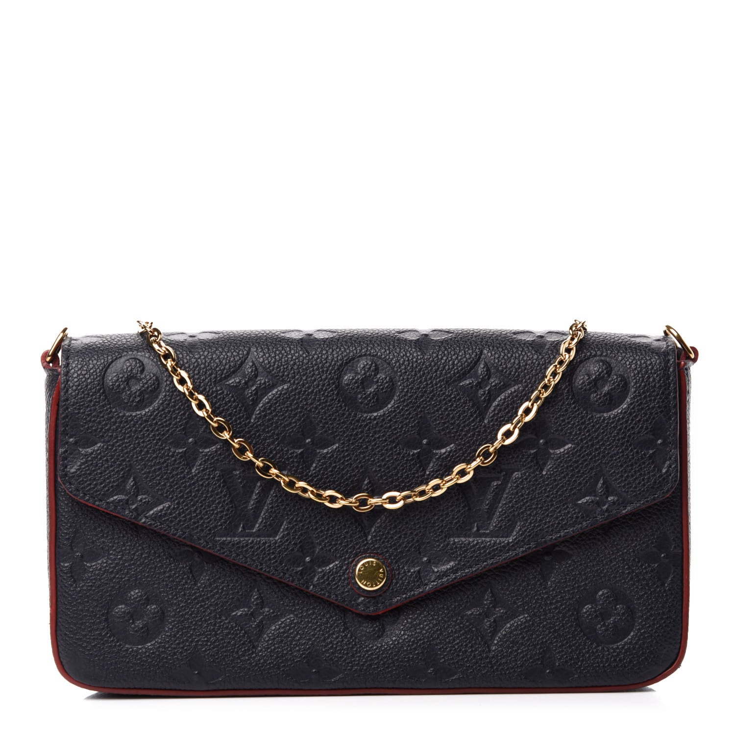 Louis Vuitton Empreinte Pochette Felicie Chain Wallet Marine Rouge 1 of 12