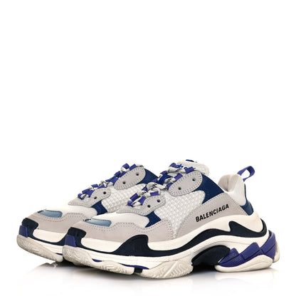 Balenciaga Mesh Nubuck Womens Triple S Sneakers 36 White Bleu Violet 3 of 11