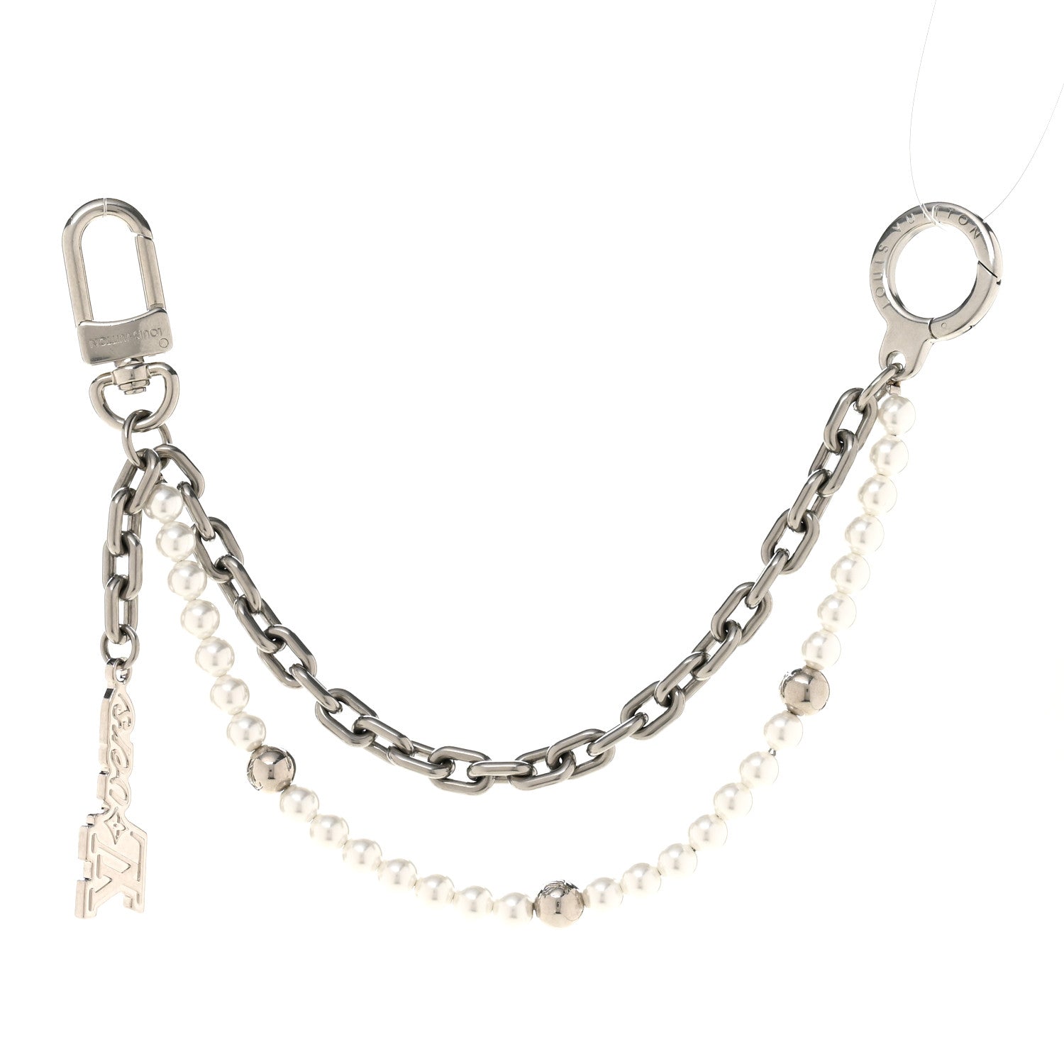Louis Vuitton Metal Pearls Mini Chain Belt Bag Charm Silver 1 of 5
