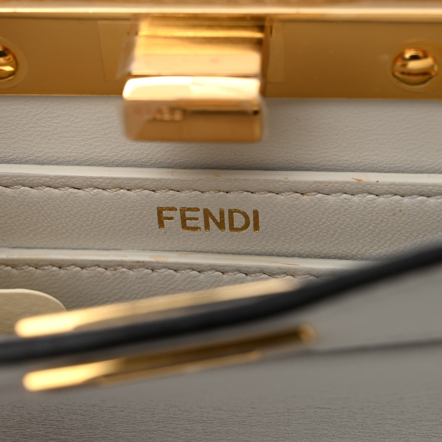 Fendi Shiny Nappa Petite Peekaboo I SEE U Satchel White 7 of 11