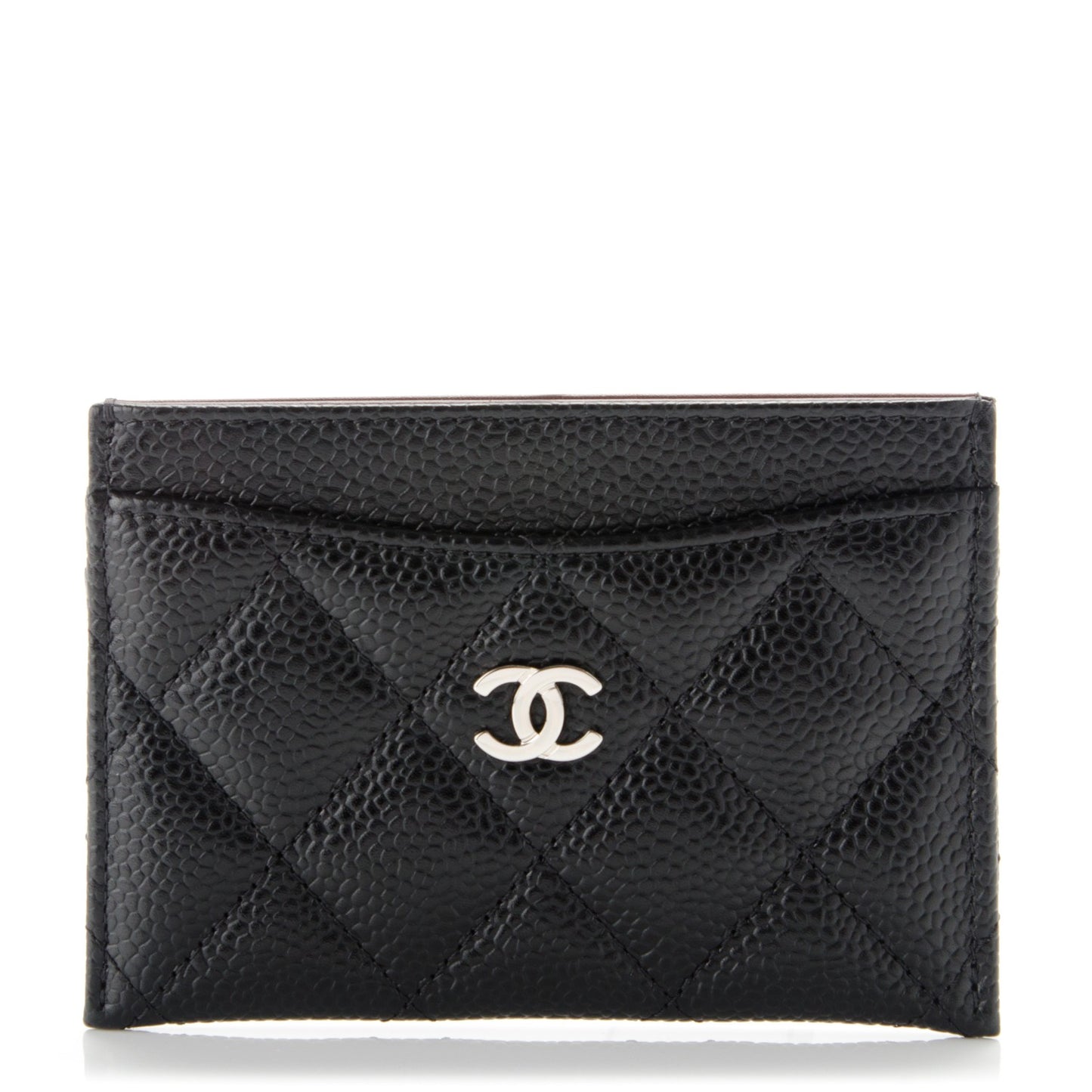 Caviar Quilted Card Holder Black