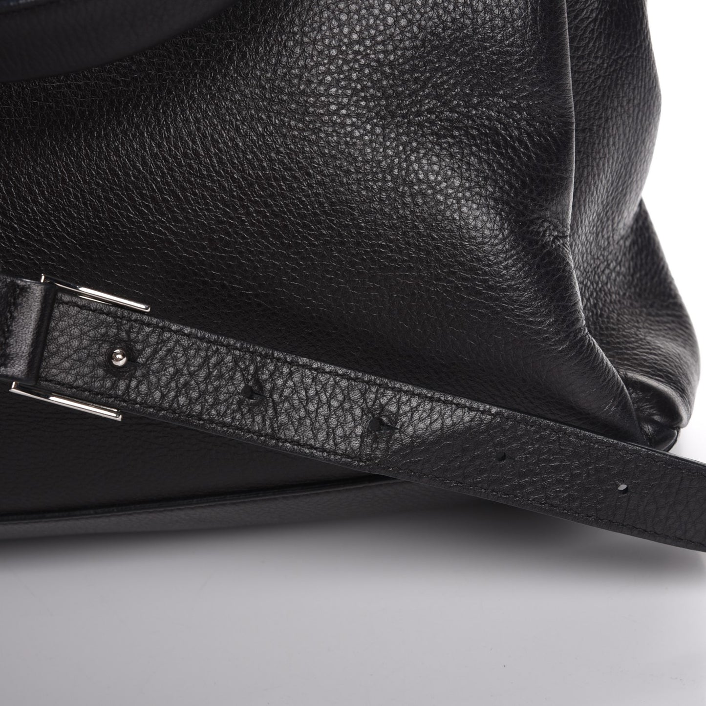 Waxy Grained Calfskin Medium Pandora Pure Flap Bag Black