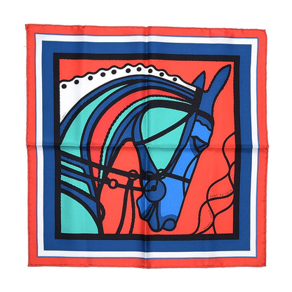 Hermes Silk Robe Du Soir Pop Pocket Square Rouge Bleu Vert 1 of 5