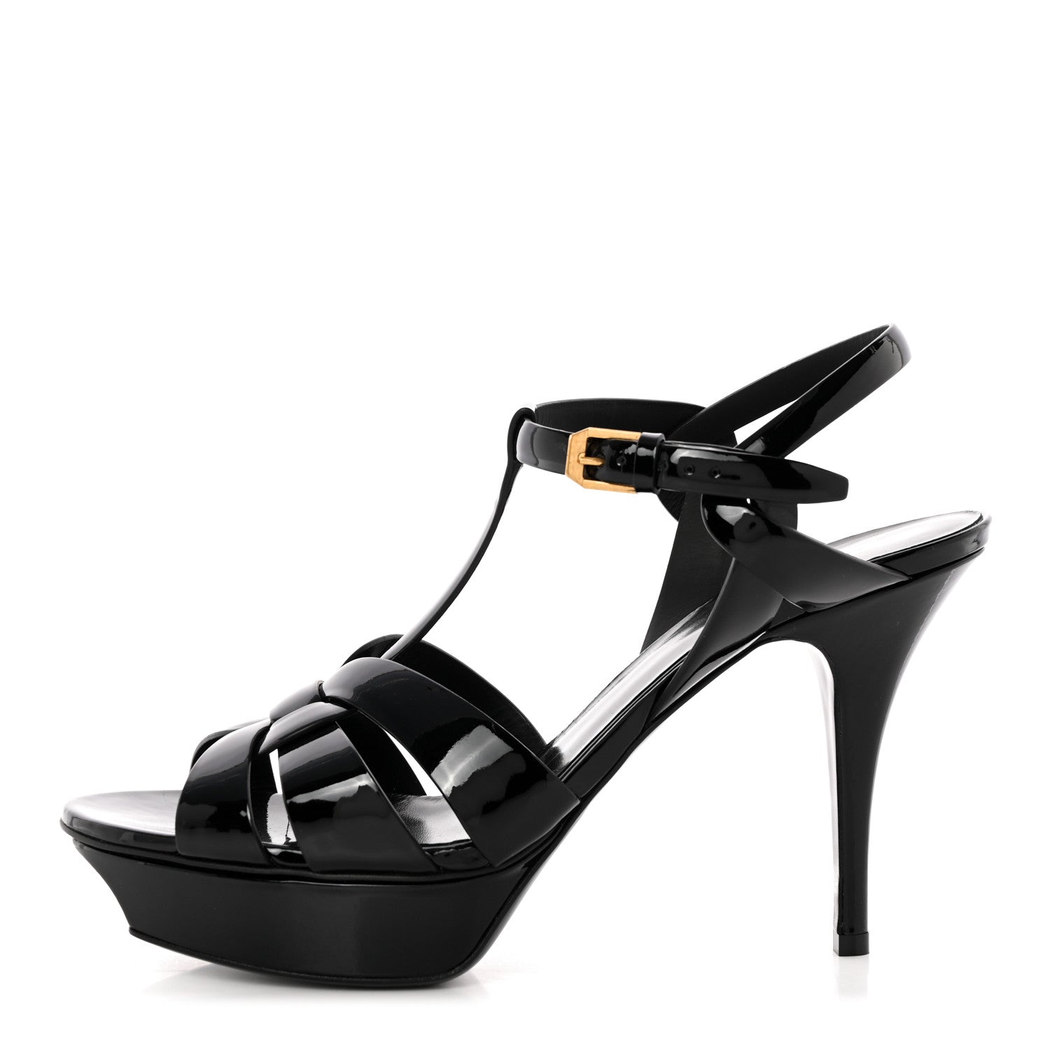 Saint Laurent Patent Tribute 105 Platform Sandals 41 Black 1 of 10