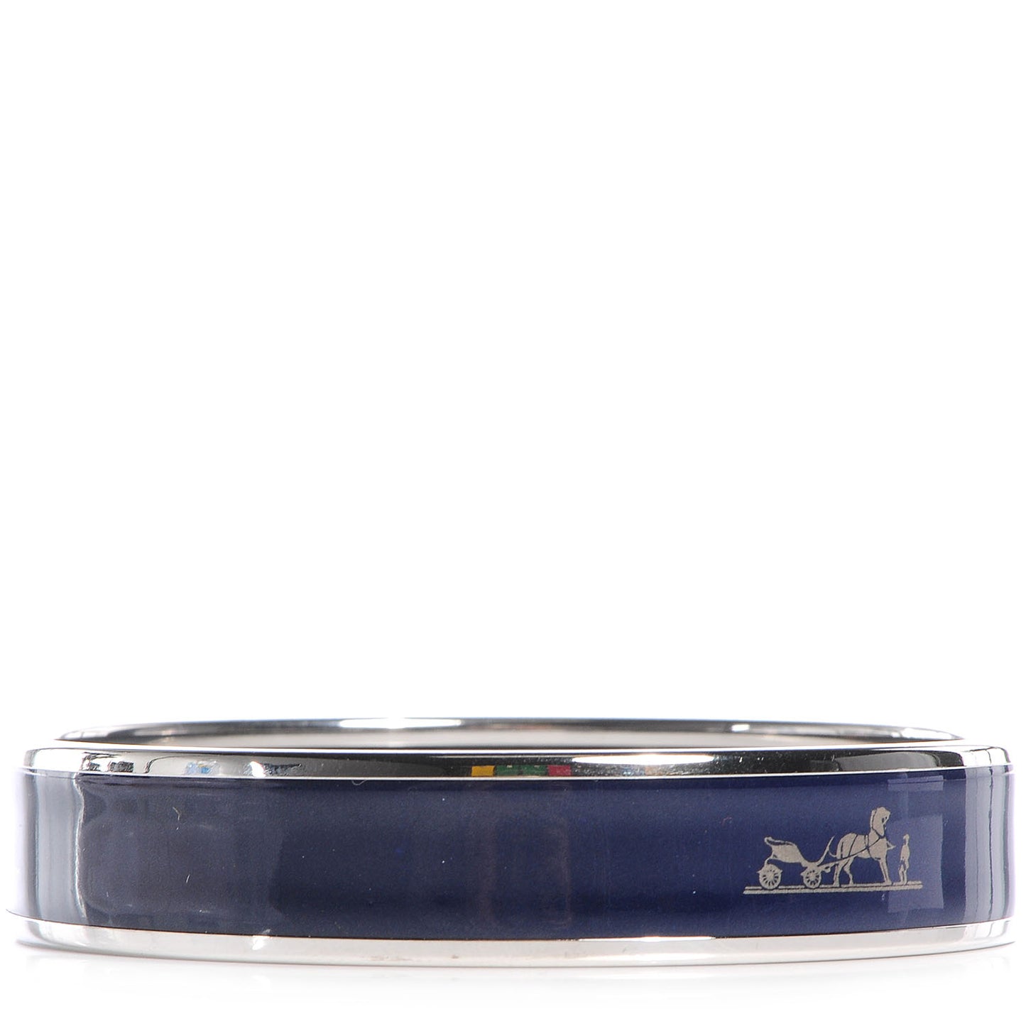 Enamel Printed Caleche Medium Bracelet 70 Navy Bleu