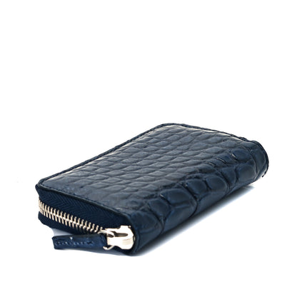 Gucci Crocodile Zip Around Card Case Dark Blue 6 of 7