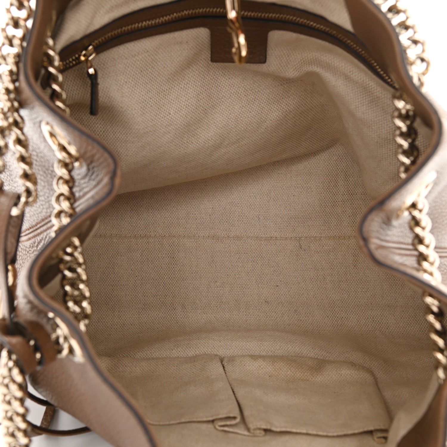 Gucci Pebbled Calfskin Medium Soho Chain Shoulder Bag Maple Brown 5 of 11