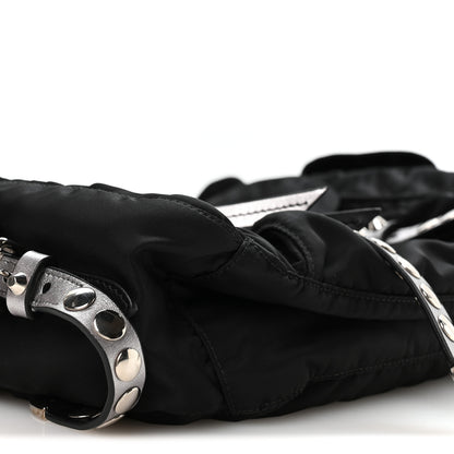 Prada Nylon New Vela Studded Messenger Bag Black 9 of 11