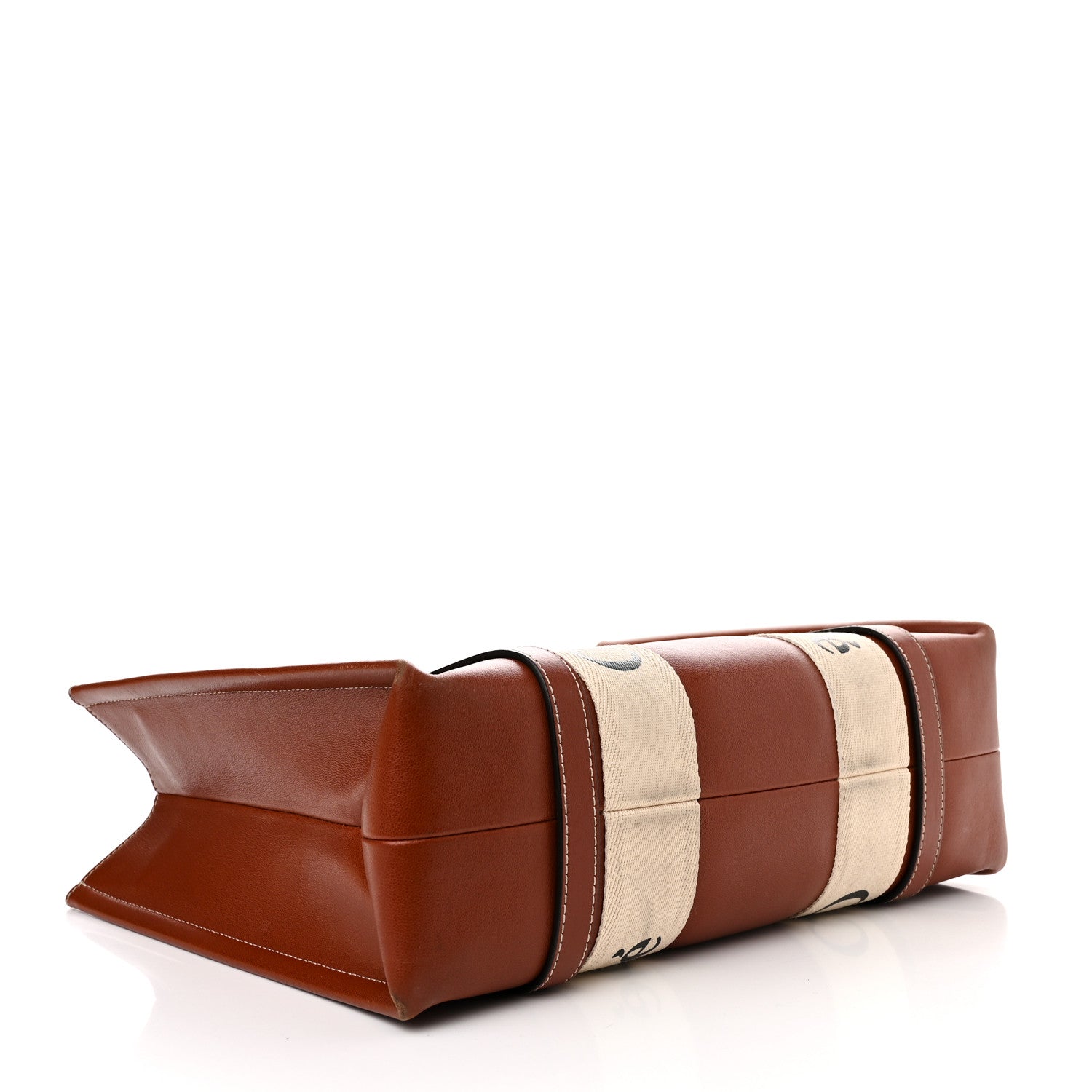 Chloe Calfskin Medium Woody Ribbon Tote Sepia Brown 4 of 12