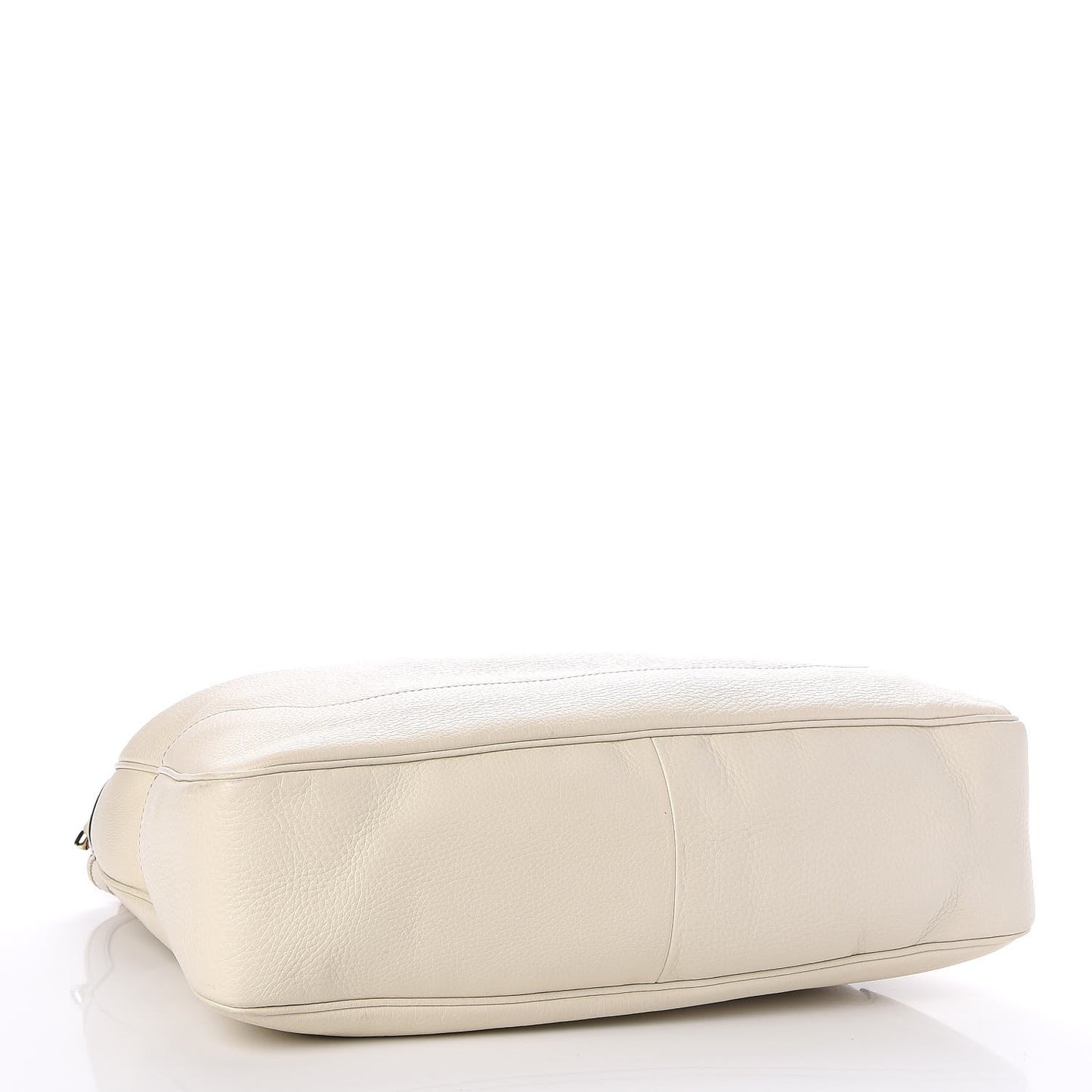 Pebbled Calfskin Medium Diana Bamboo Shoulder Bag Off White