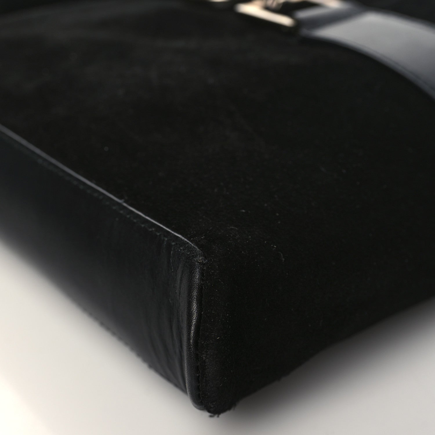 Gucci Suede Calfskin Jackie O Vertical Tote Black 8 of 10