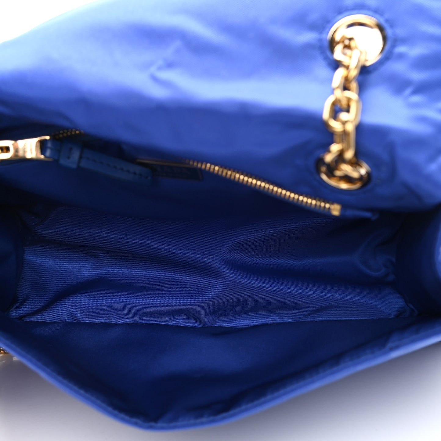 Nylon Tessuto Chain Shoulder Bag Indaco