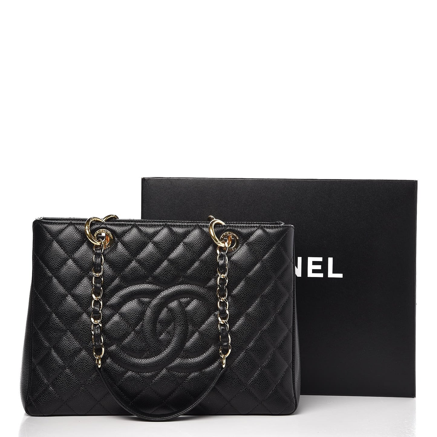Caviar Quilted Grand Shopping Tote GST Black