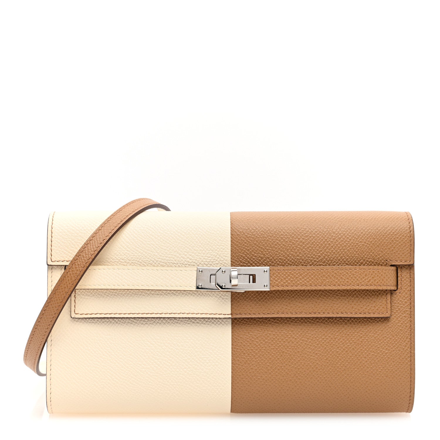 Hermes Epsom Casaque Kelly Wallet To Go Nata Biscuit Brique 1 of 11
