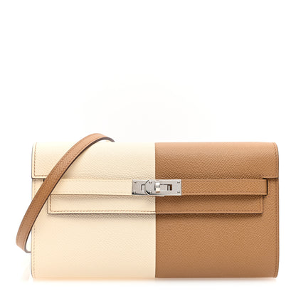 Hermes Epsom Casaque Kelly Wallet To Go Nata Biscuit Brique 1 of 11