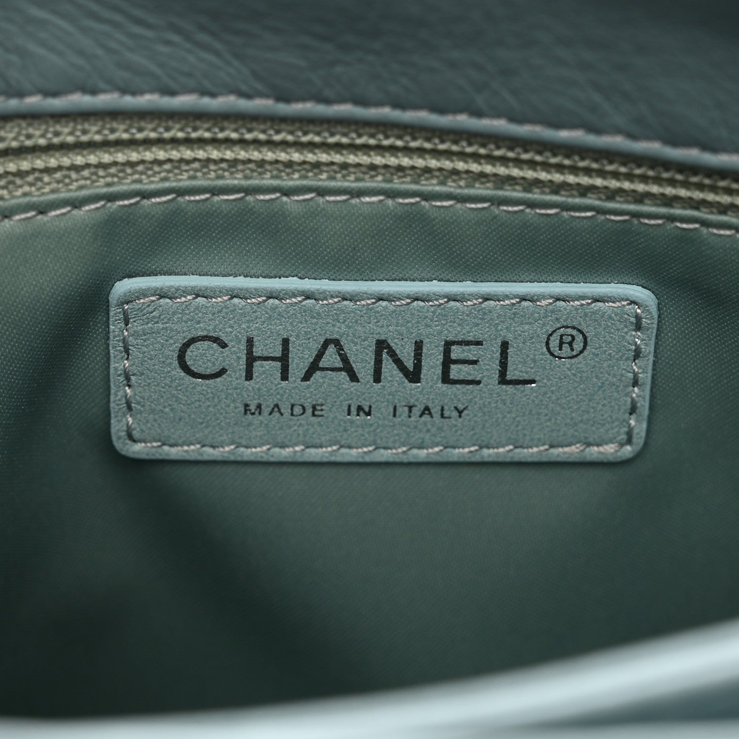 Chanel Distressed Calfskin Hamptons Flap Light Blue 7 of 10