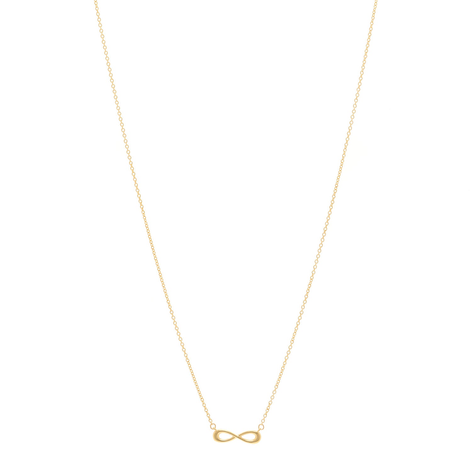 Tiffany 18K Yellow Gold Infinity Pendant Necklace 1 of 4