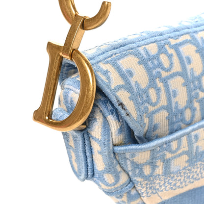 Christian Dior Oblique Embroidered Saddle Bag Cornflower Blue 11 of 11