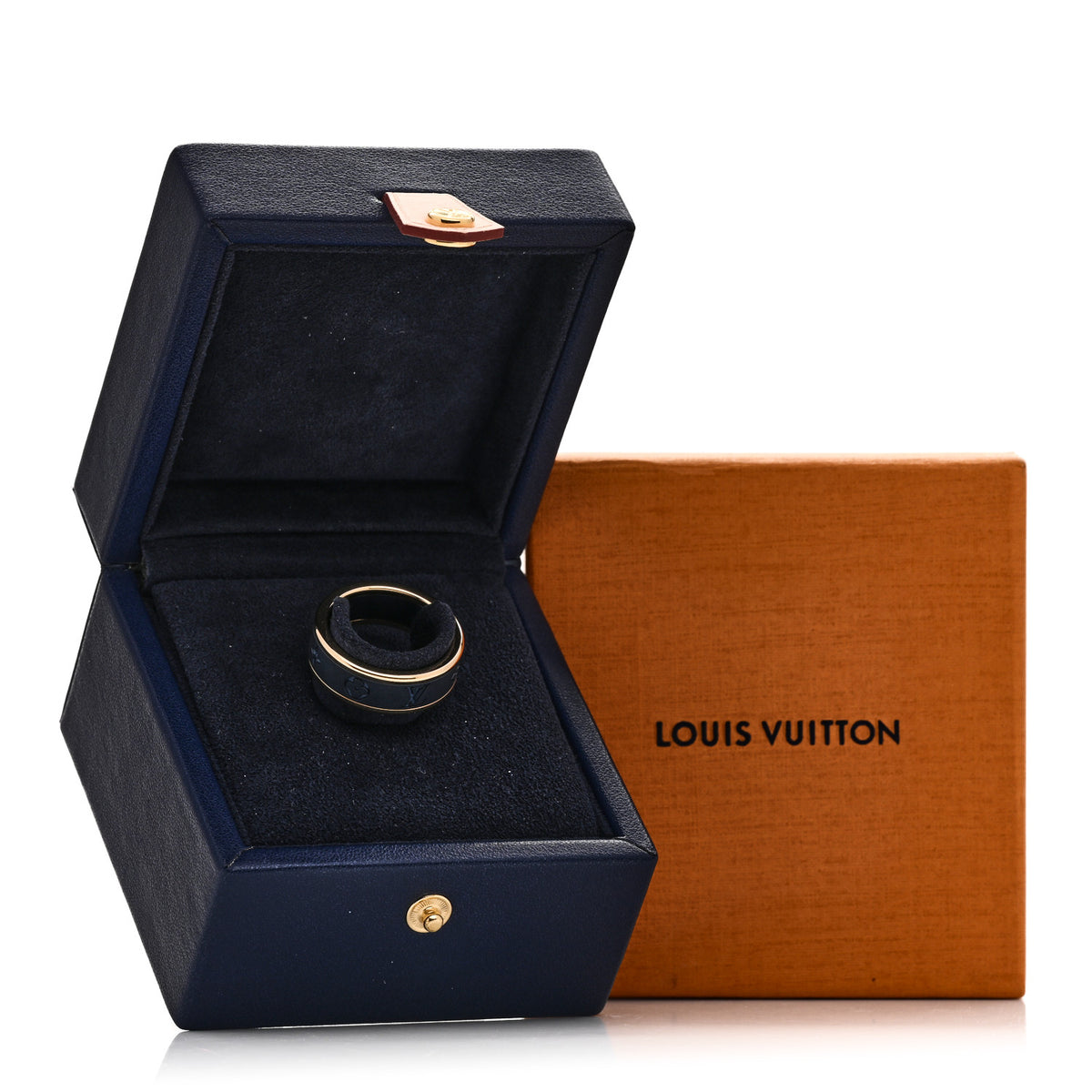 18K Yellow Gold Titanium Small Les Gaston Vuitton Ring 62 10
