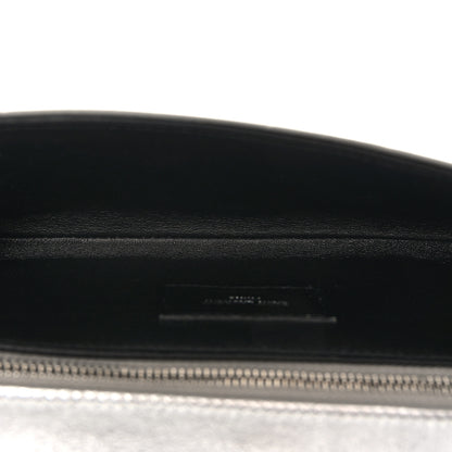 Saint Laurent Metallic Nappa Silk Fetiche Clutch Argento 5 of 11