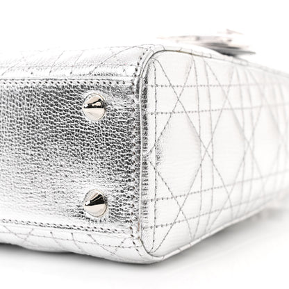 Christian Dior Metallic Grained Calfskin Cannage Small Lucky Badges My Lady Dior Silver 10 of 12