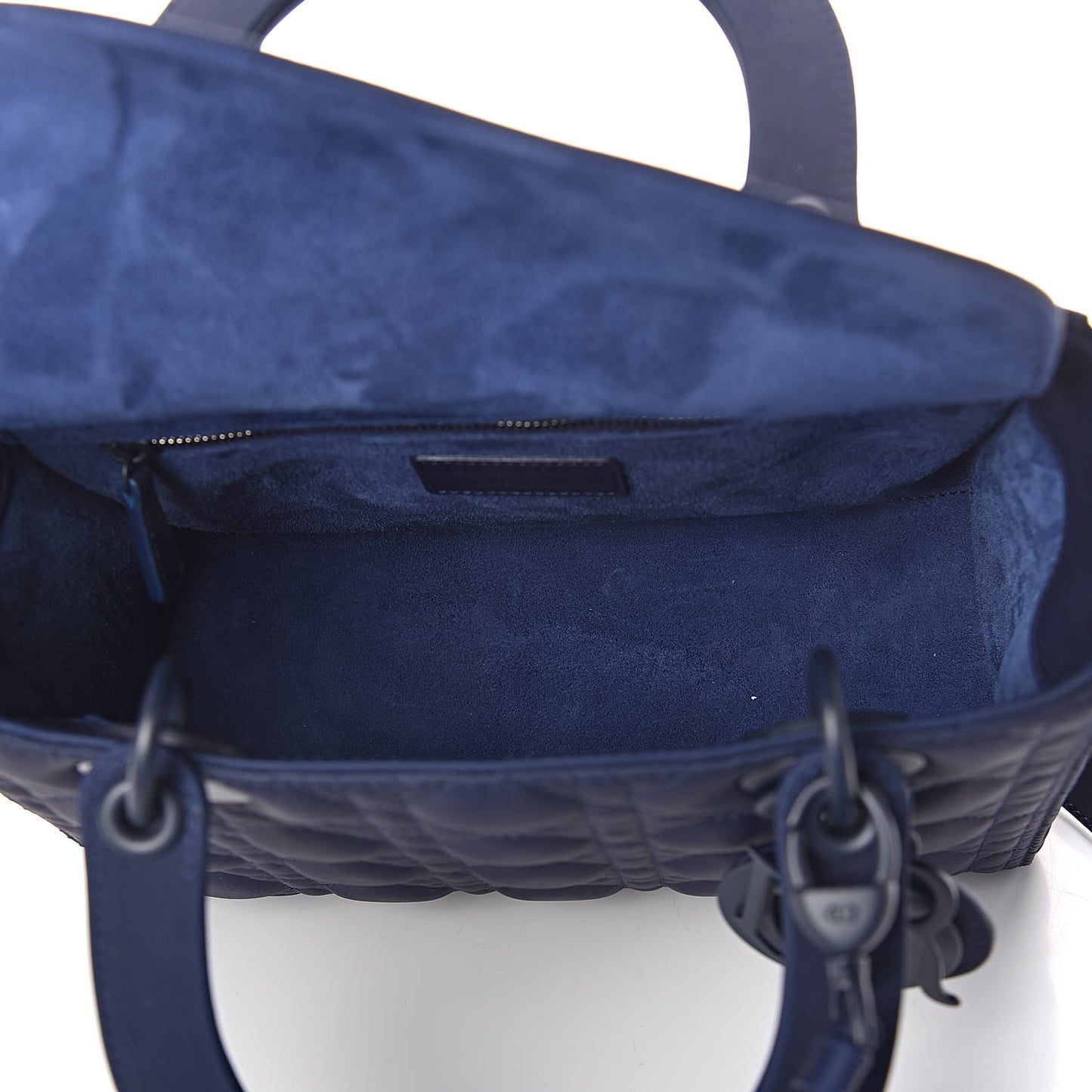 Ultra Matte Calfskin Cannage Medium Lady Dior Blue