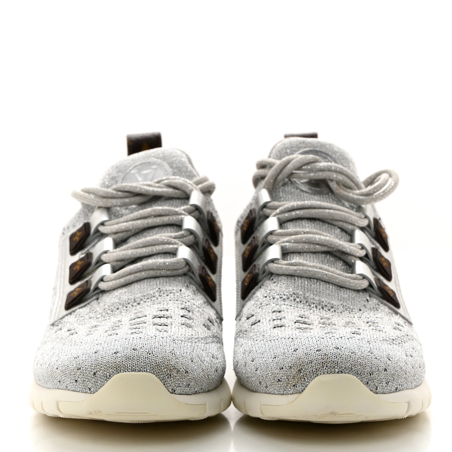 Technical Nylon Monogram Rubber Aftergame Sneakers 40 Silver