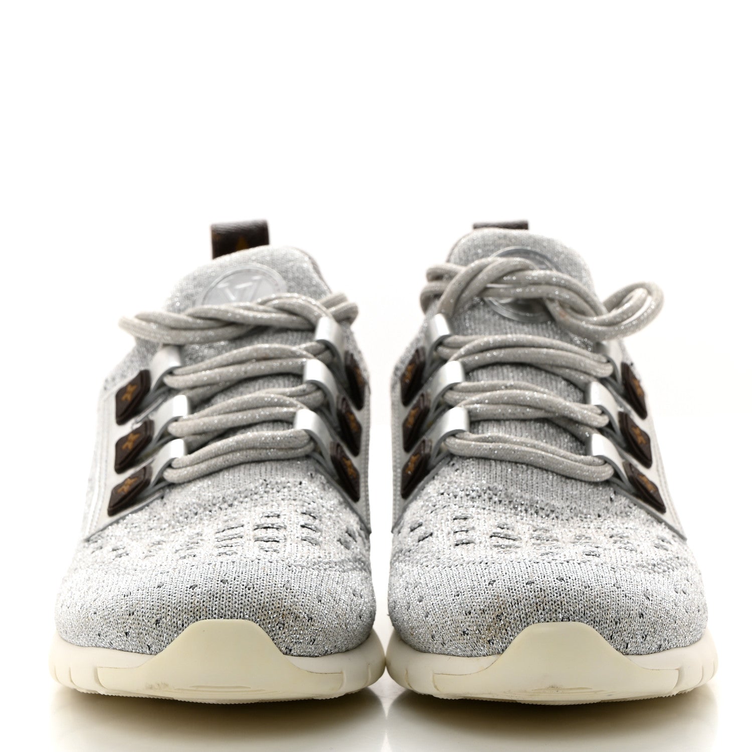 Louis Vuitton Technical Nylon Monogram Rubber Aftergame Sneakers 40 Silver 2 of 9