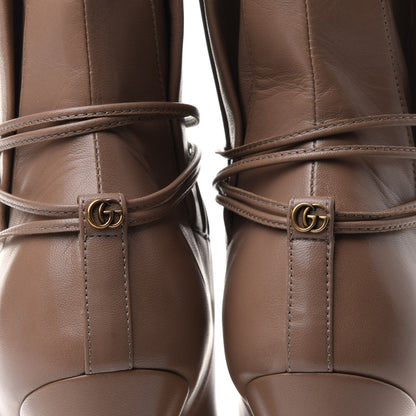Gucci Malaga Kid Indya Bow Tie Ankle Boots 37 Mud 5 of 11