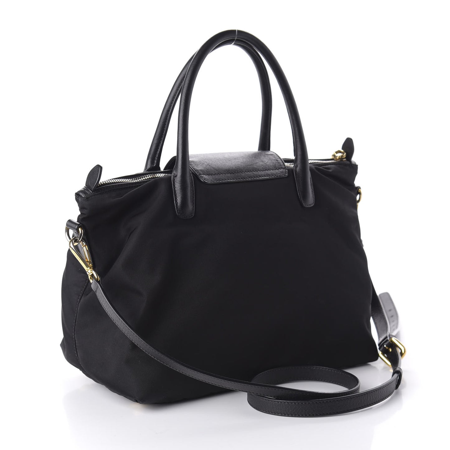 Tessuto Nylon Saffiano Tote Black